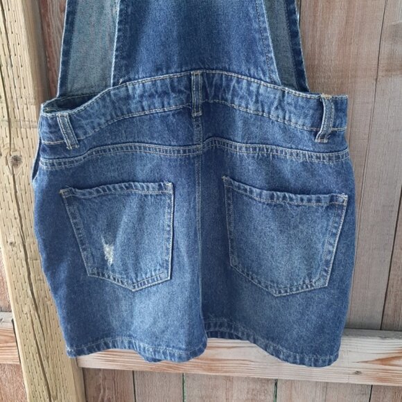 Dickies Women's Vintage Overall Denim Distressed Mini Dress Size S - Picture 7 of 12